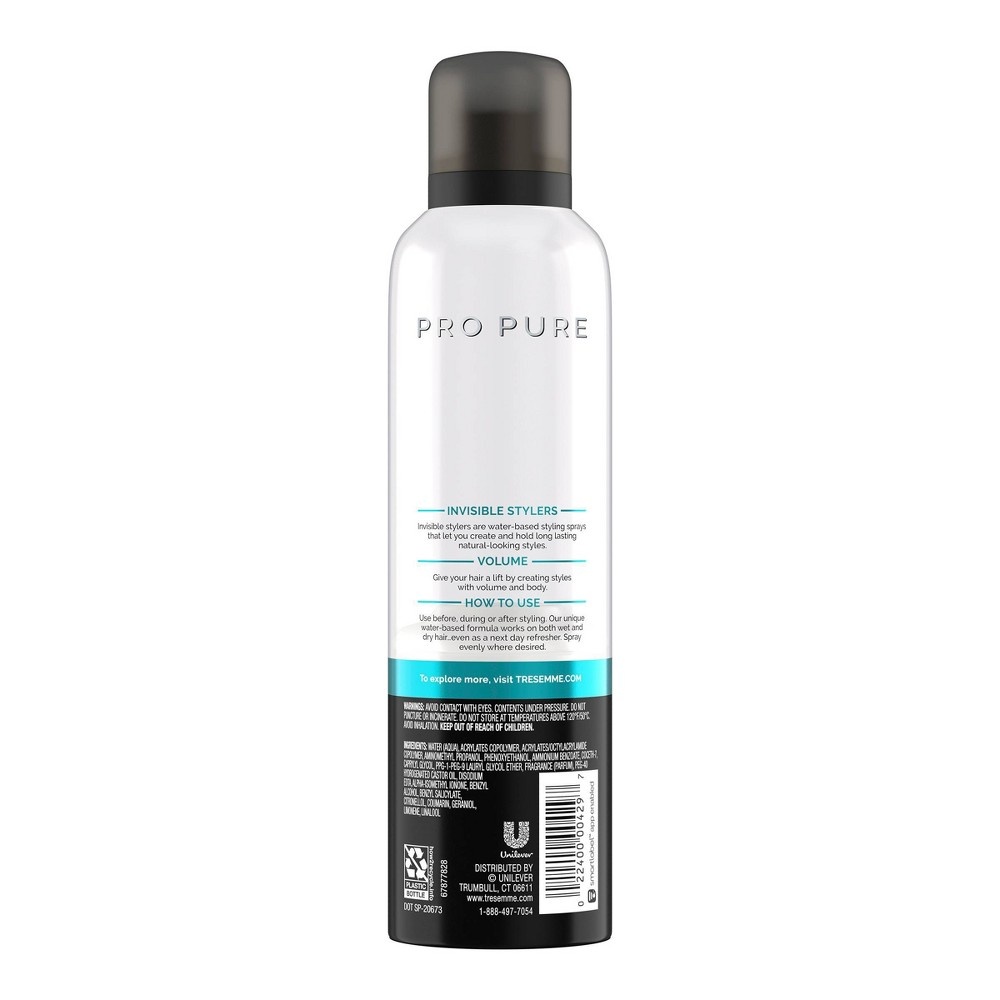slide 6 of 9, TRESemmé Pro Pure Invisible Styler Volume Hair Styling Spray, 6.8 oz