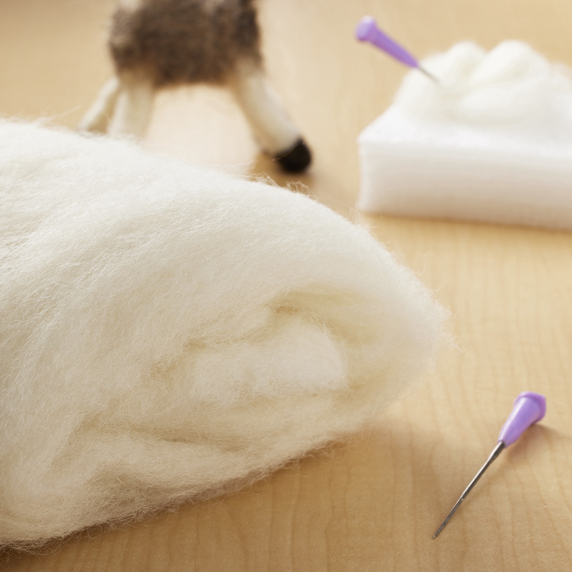 slide 3 of 3, Dimensions Bulk White Wool Roving, 1.76 oz