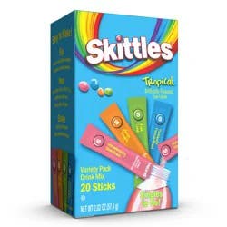 Skittles Tropical Variety Pack Drink Mix Singles To Go! - 20 ct