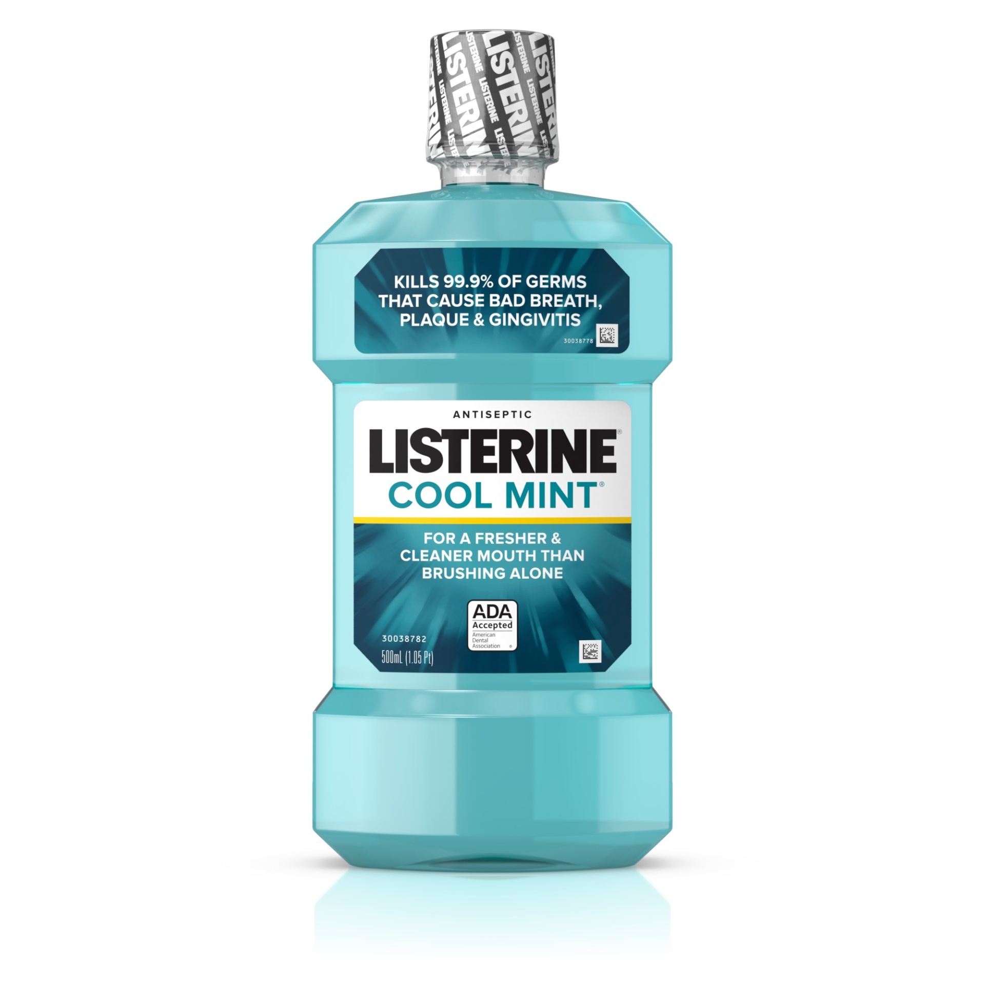 slide 1 of 5, Listerine Cool Mint Antiseptic Mouthwash for Bad Breath, Mint, 16.9 fl oz