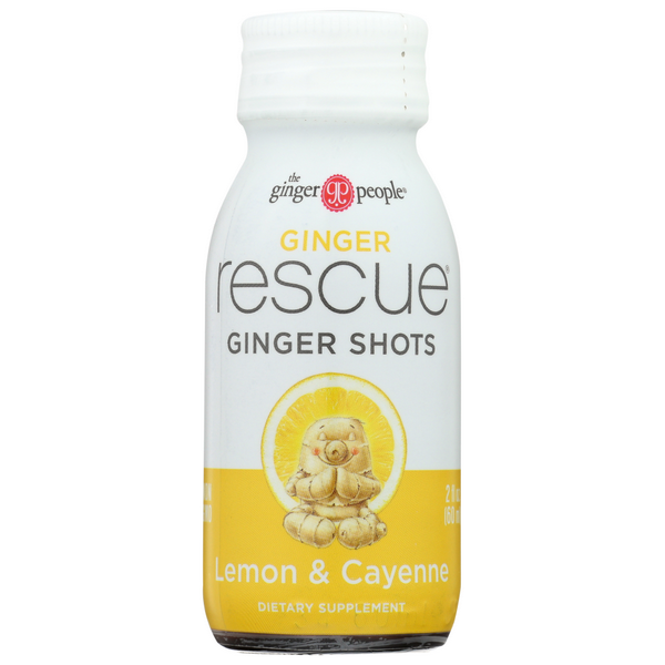 slide 1 of 1, Ginger People Rescue Ginger Shot Lemon & Cayenne, 2 oz