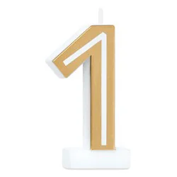 American Greetings Gold Birthday Number Candle, Number 1