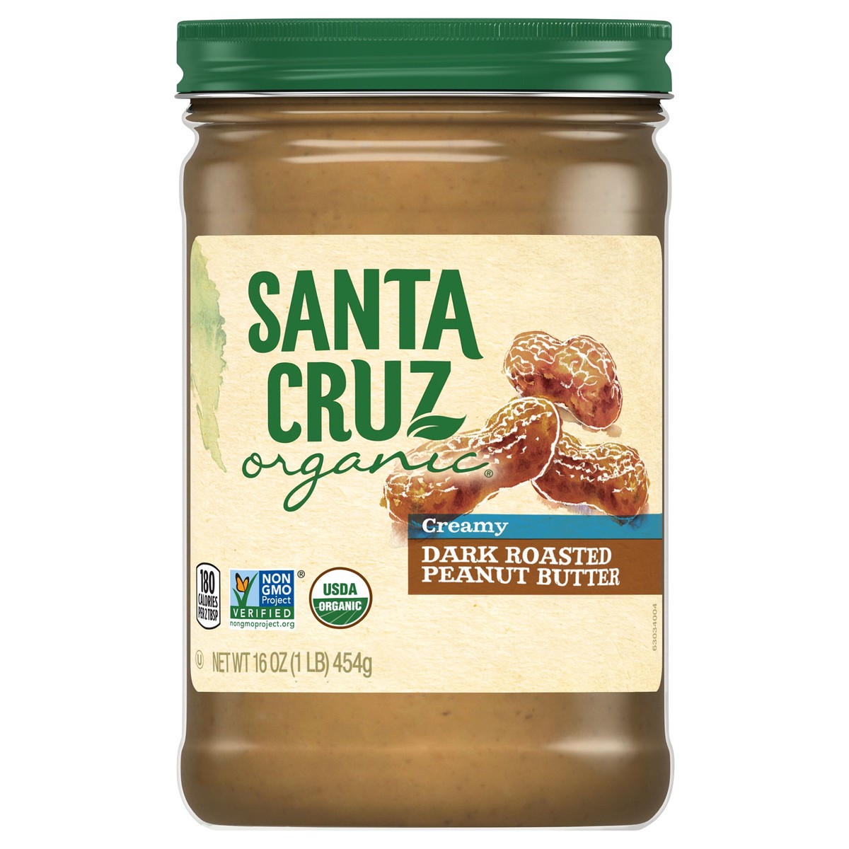 slide 1 of 4, Santa Cruz Organic Creamy Dark Roasted Peanut Butter, 16 Ounces, 16 oz