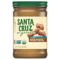Santa Cruz Organic Creamy Dark Roasted Peanut Butter, 16 Ounces