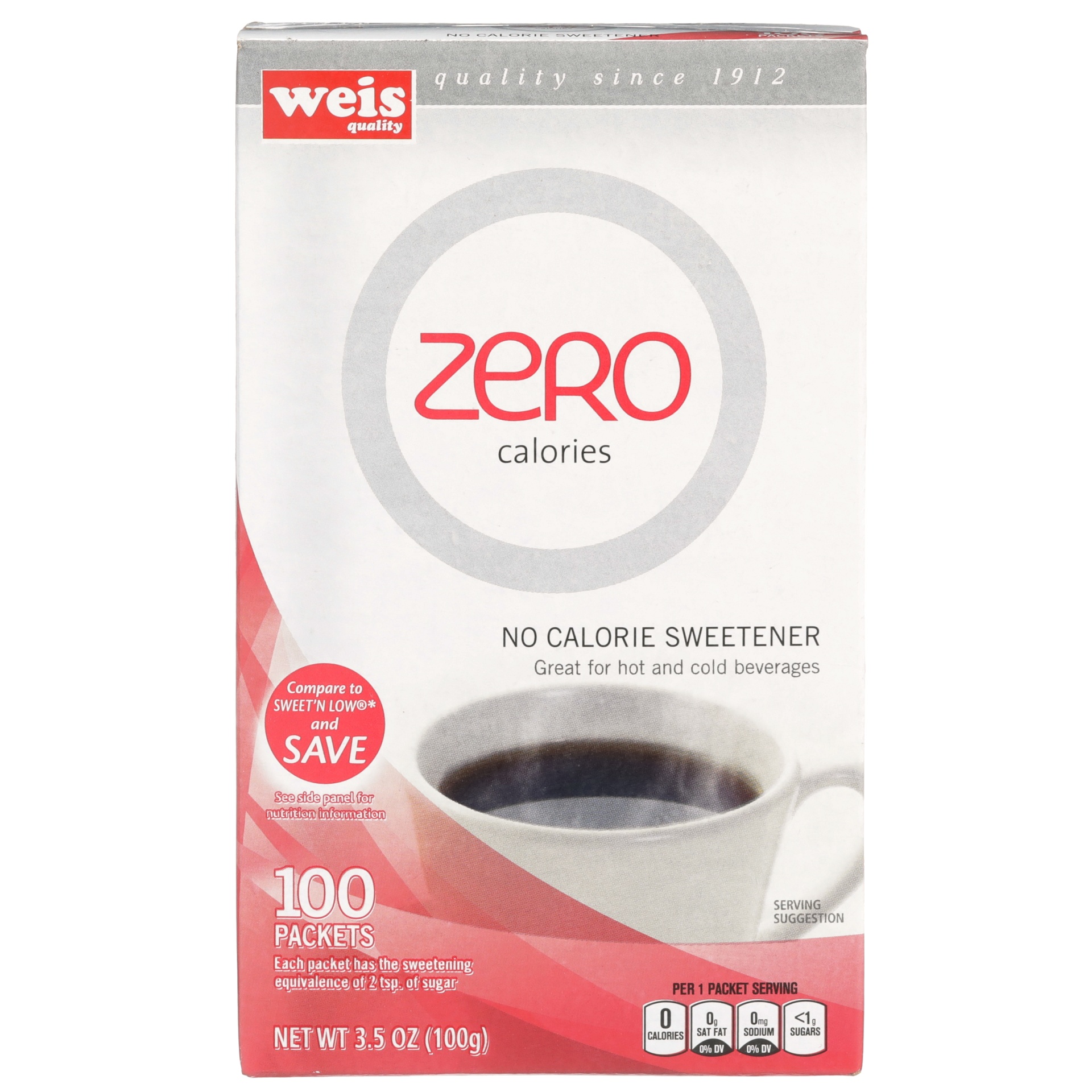 slide 1 of 6, Weis Quality Zero Calorie Sweetener Sugar Substitutes, 3.5 oz