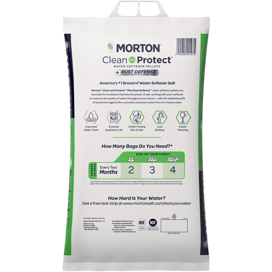 slide 2 of 4, Morton Clean and Protect Plus Rust Defense Water Softener Pellets 40 lb, 40 lb