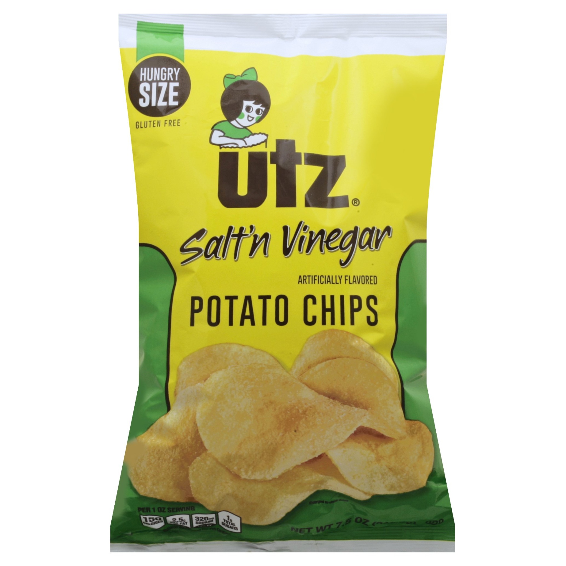 slide 1 of 5, Utz Hungry Size Salt & Vinegar Chips, 7.5 oz