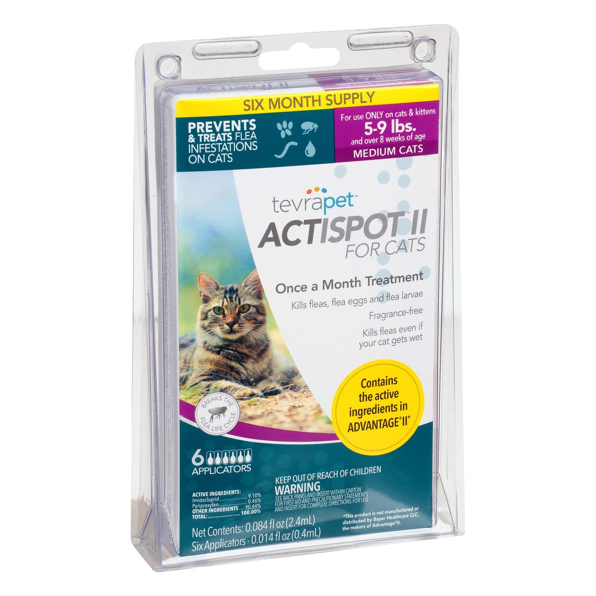 slide 2 of 9, Tevra Pet Actispot II Flea Drops for Cats- 5-9 lbs, 6 ct