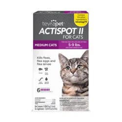 Tevra Pet Actispot II Flea Drops for Cats- 5-9 lbs
