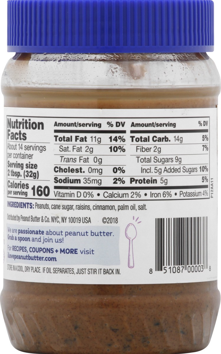 slide 2 of 8, Peanut Butter & Co. & Co Peanut Butter & Co. Cinnamon Raisin, 16 oz