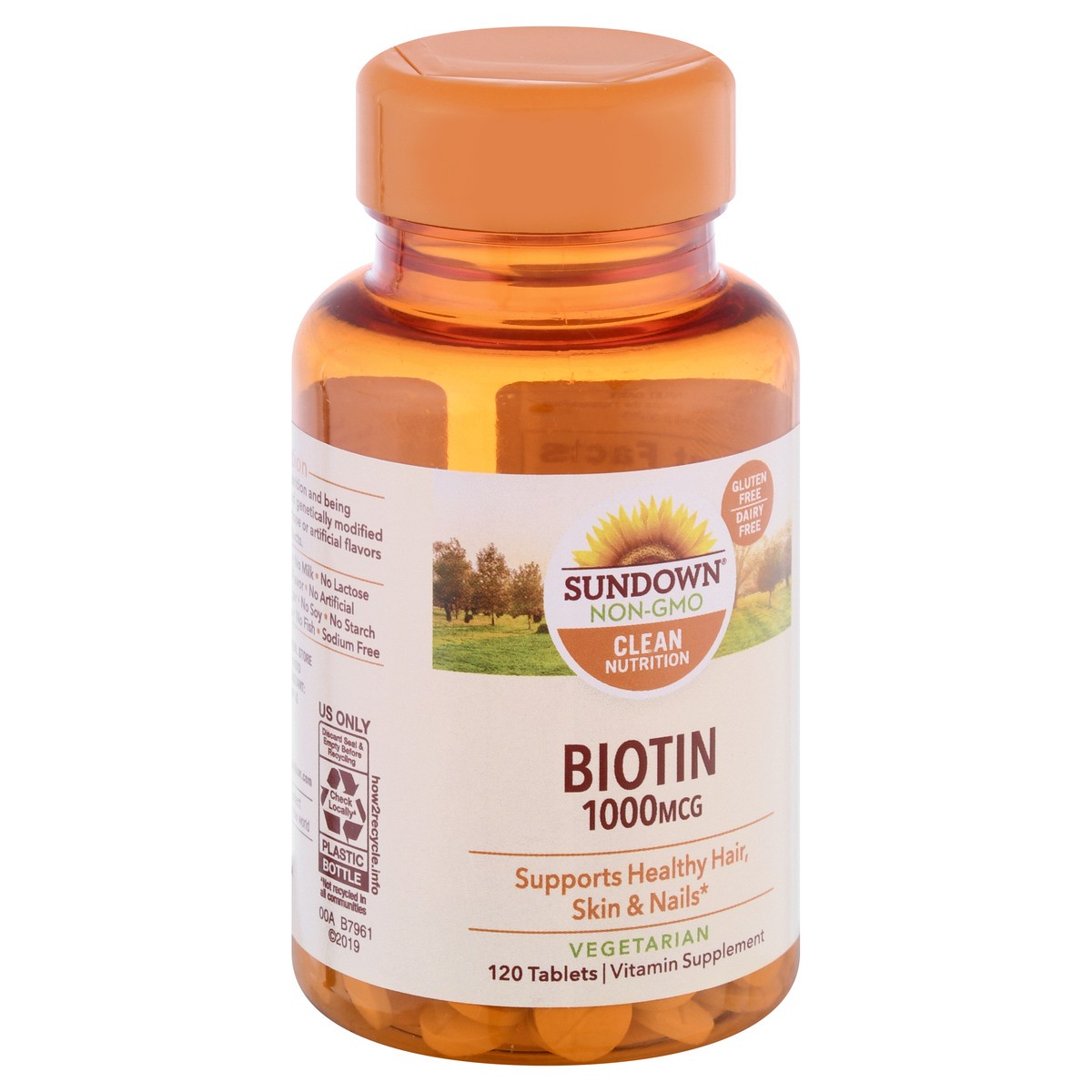 slide 8 of 9, Sundown Non-GMO 1000 mcg Tablets Biotin 120 ea, 120 ct