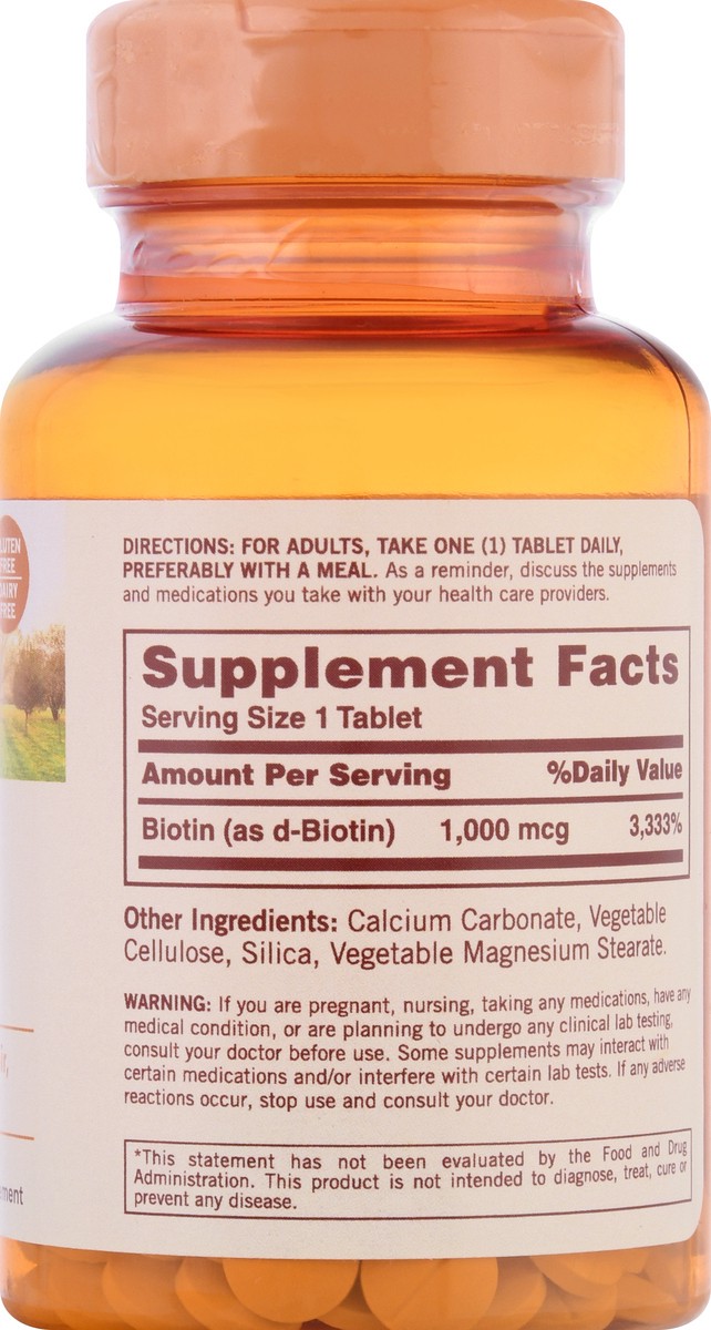 slide 2 of 9, Sundown Non-GMO 1000 mcg Tablets Biotin 120 ea, 120 ct