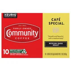 Community Coffee Cafe Special Medium-Dark Roast Keurig K-Cup Pods, 10 ct
