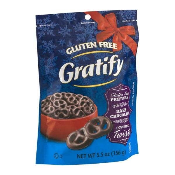 slide 1 of 2, Gratify Pretzels Dark Chocolate Covered Twists, 5.5 oz