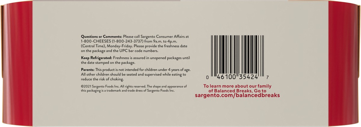 slide 5 of 8, Sargento Balanced Breaks Natural Sharp Cheddar Cheese, Sea-Salted Cashews and Cherry Juice-Infused Dried Cranberries Snack Kit, 1.5 oz., 6-Pack, 9 oz