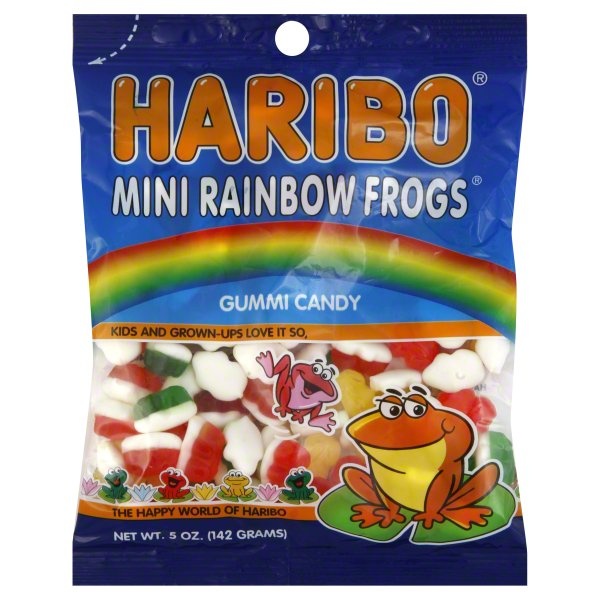 slide 1 of 1, Haribo Mini Rainbow Frogs Gummi Candy, 5 oz