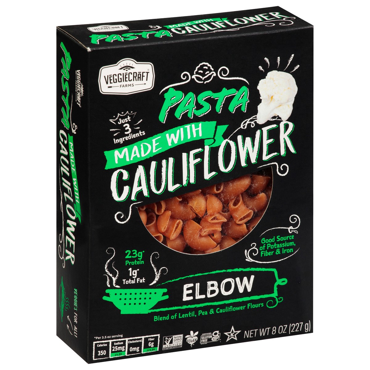 slide 3 of 9, Veggiecraft Cauliflower Elbow 8oz, 8 oz