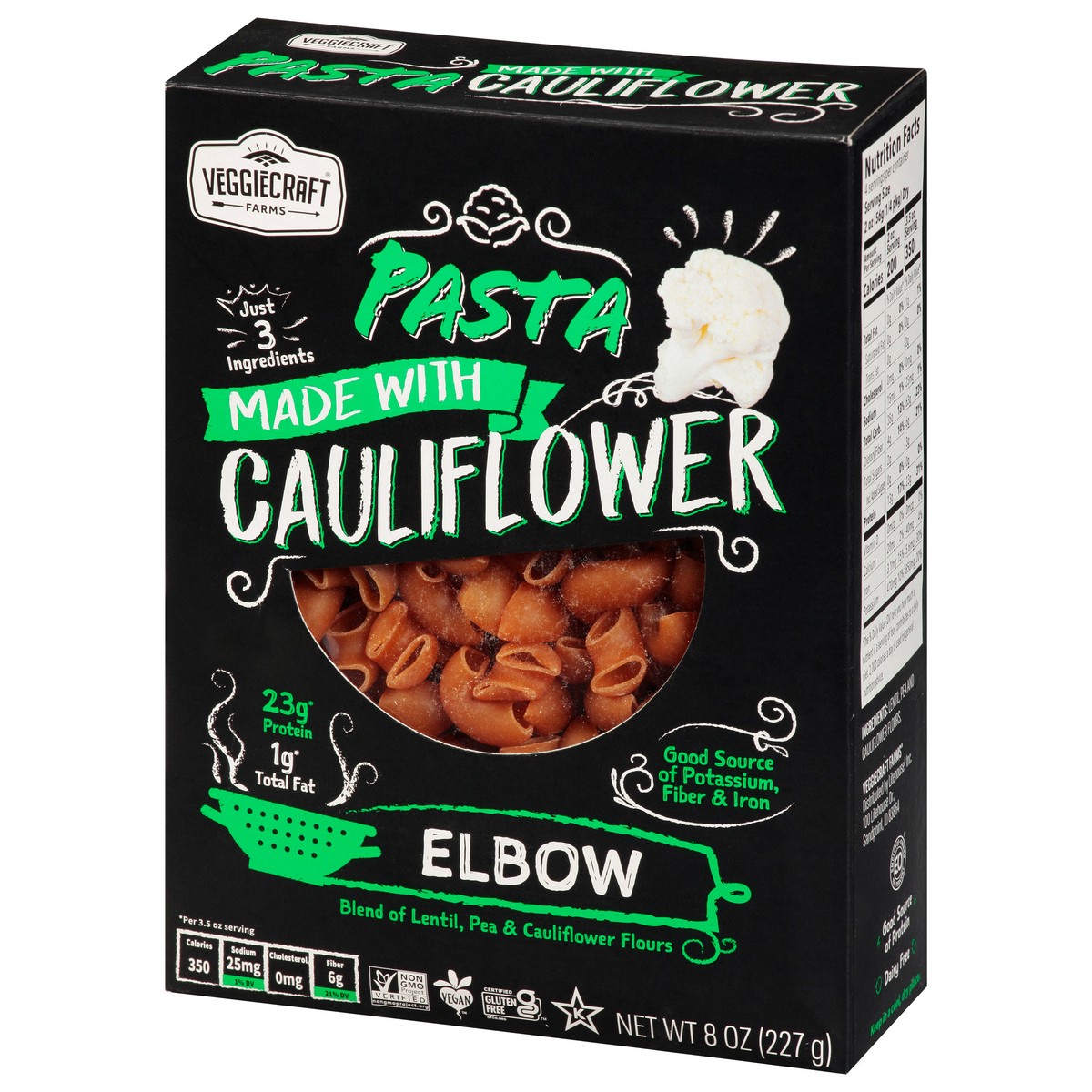 slide 5 of 9, Veggiecraft Cauliflower Elbow 8oz, 8 oz