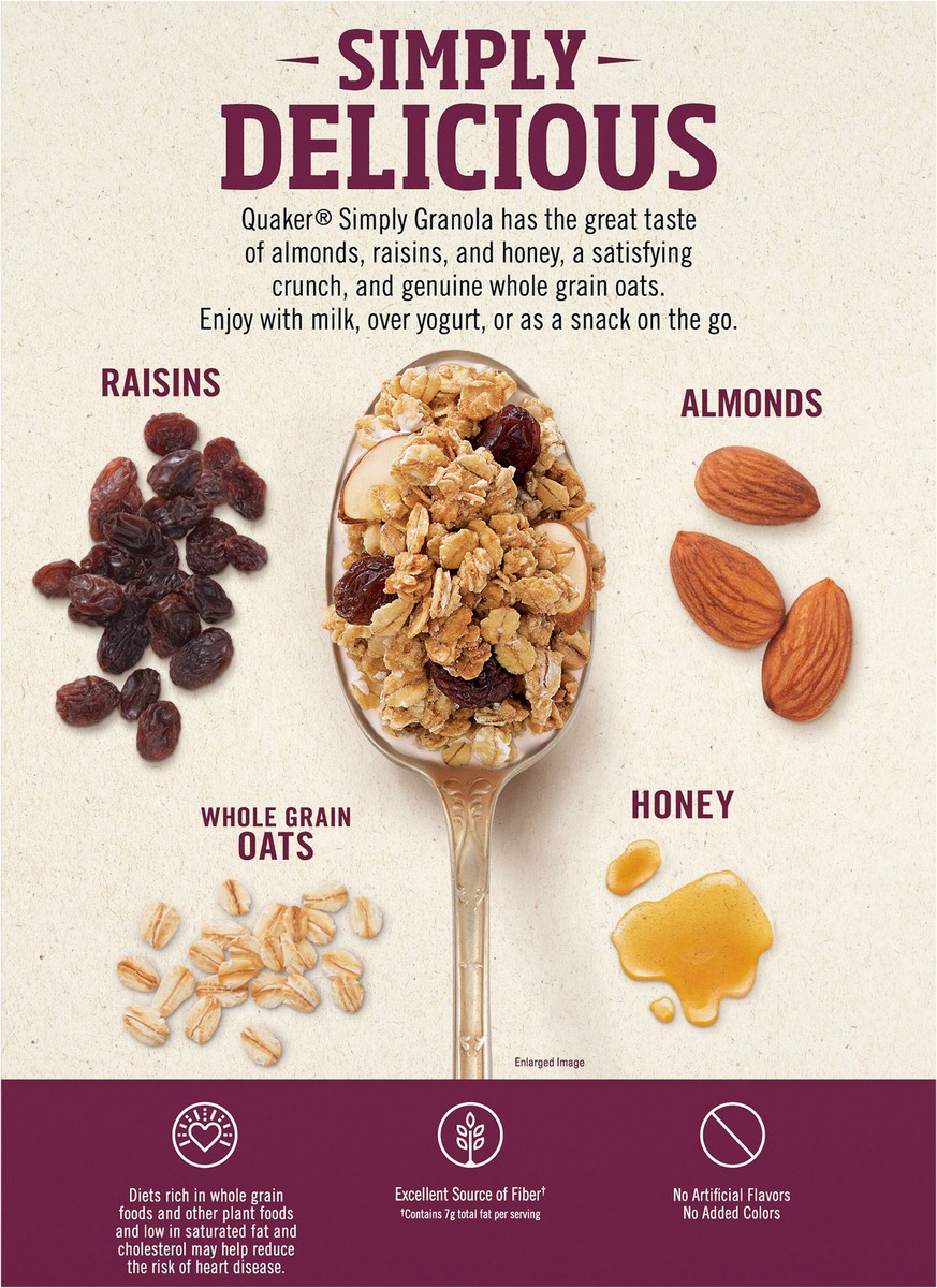 slide 6 of 6, Quaker Simply Granola Raisin, Oats, Honey, Raisin and Almond - 24.1oz, 24.1 oz