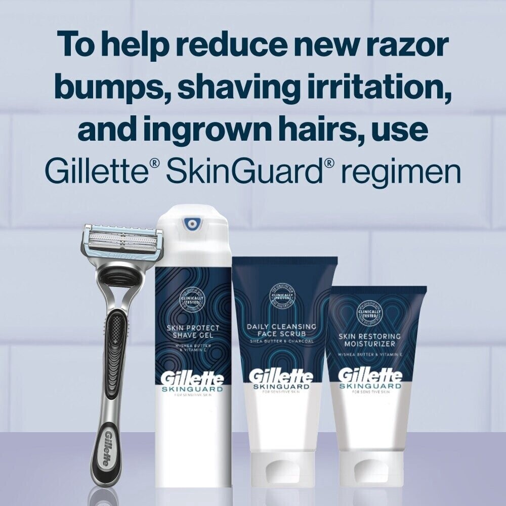 slide 4 of 6, Gillette SkinGuard Razors for Men, 1 Handle and 2 Razor Blade Refills, 1 ct