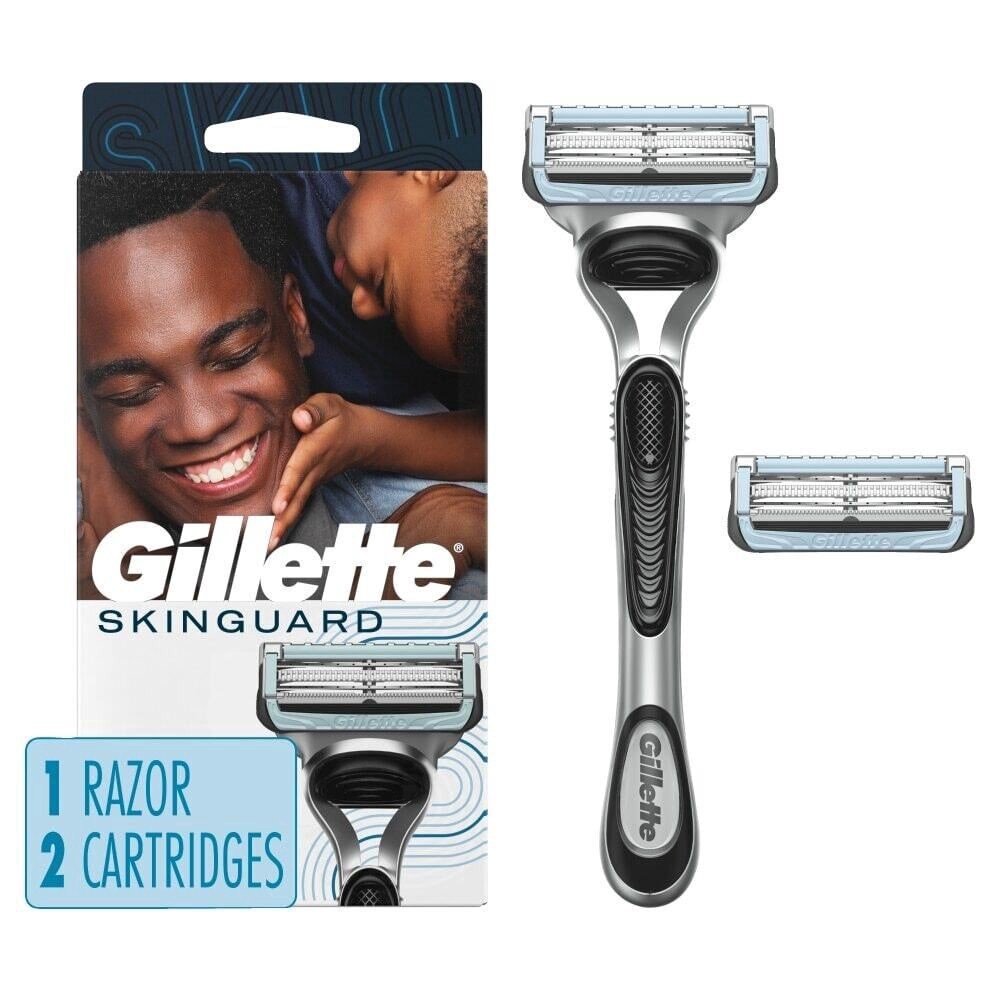 slide 1 of 6, Gillette SkinGuard Razors for Men, 1 Handle and 2 Razor Blade Refills, 1 ct