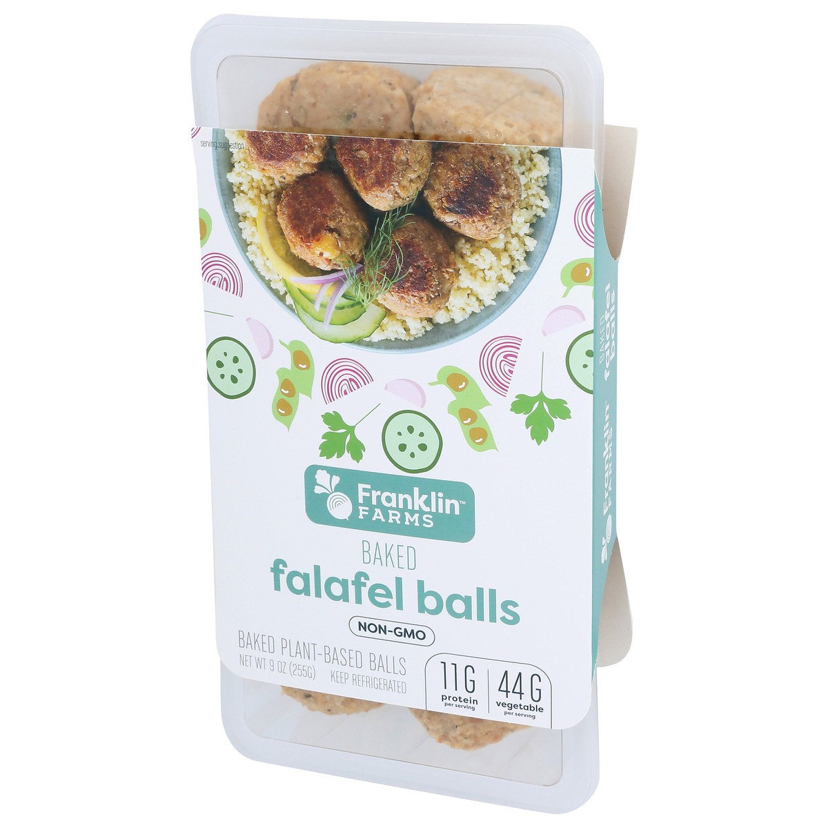 slide 4 of 7, Franklin Farms Baked Falafel Balls, 9 oz, 9 oz