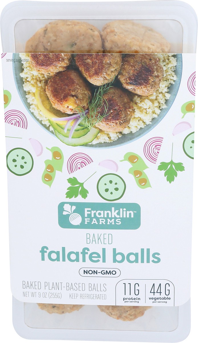 slide 2 of 7, Franklin Farms Baked Falafel Balls, 9 oz, 9 oz