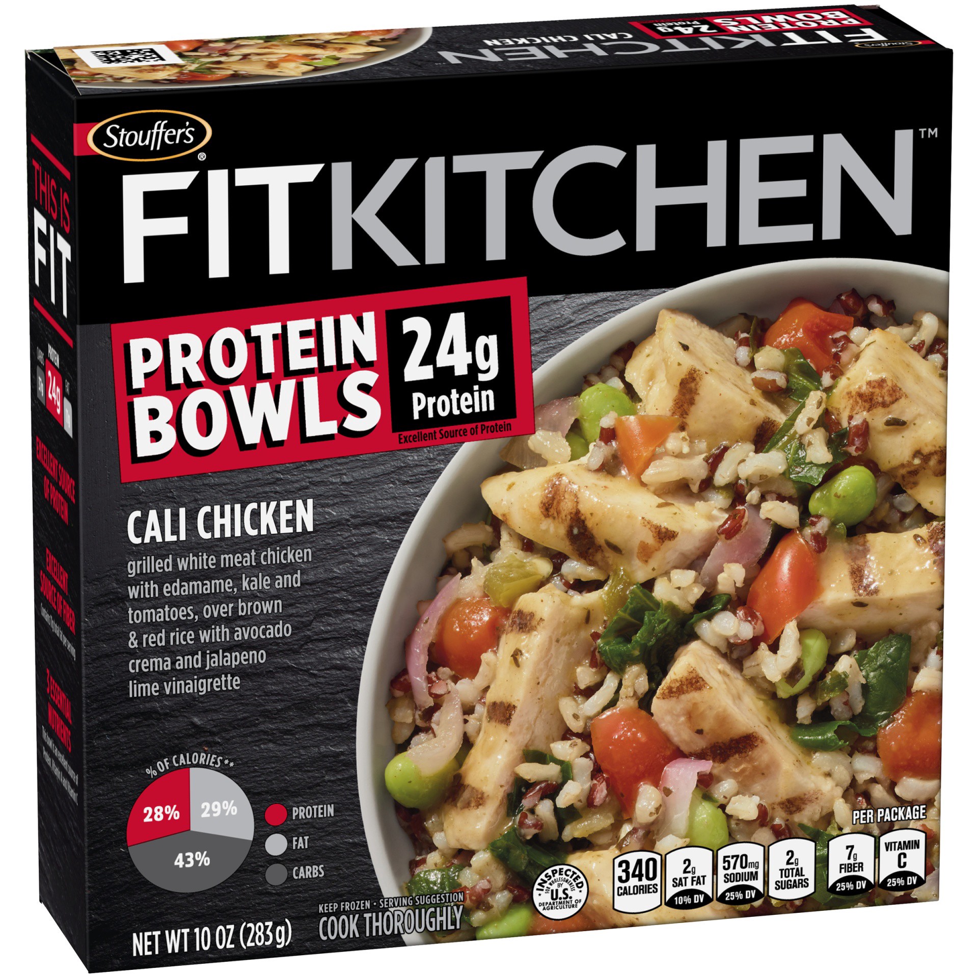 slide 3 of 10, Stouffer's Fit Kitchen Protein Bowls Cali Chicken, 10 oz