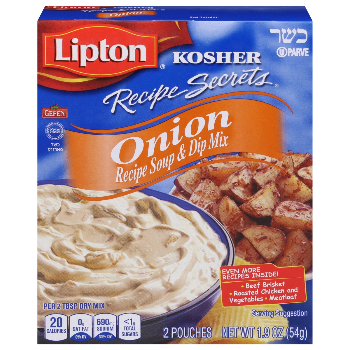 slide 1 of 9, Lipton Kosher Onion Soup Dip Mix, 1.9 oz