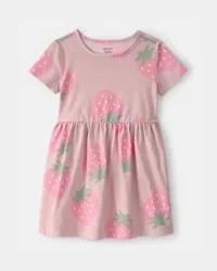 Carter's Toddler Girl Strawberry Short-Sleeve Dress - Pink - 3T