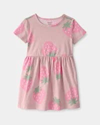 Carter's Toddler Girl Strawberry Short-Sleeve Dress - Pink - 3T