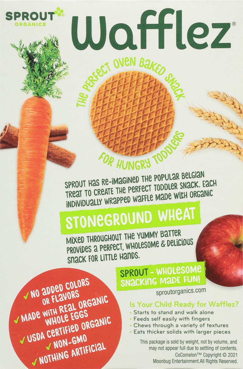 slide 5 of 9, Sprout Organics Wafflez Cocomelon Apple, Carrot & Cinnamon Wheat Snack 5 - 0.63 oz Packets, 5 ct