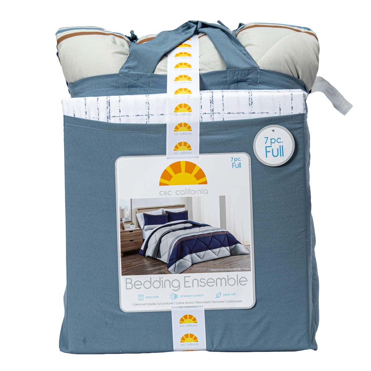 slide 1 of 4, C & C CALIFORNIA C&C California Stripe Bedding Ensemble, Full, 1 ct