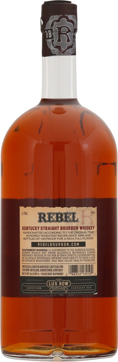 slide 4 of 9, Rebel 100 Kentucky Straight Bourbon Whiskey 1.75 l, 1.75 liter