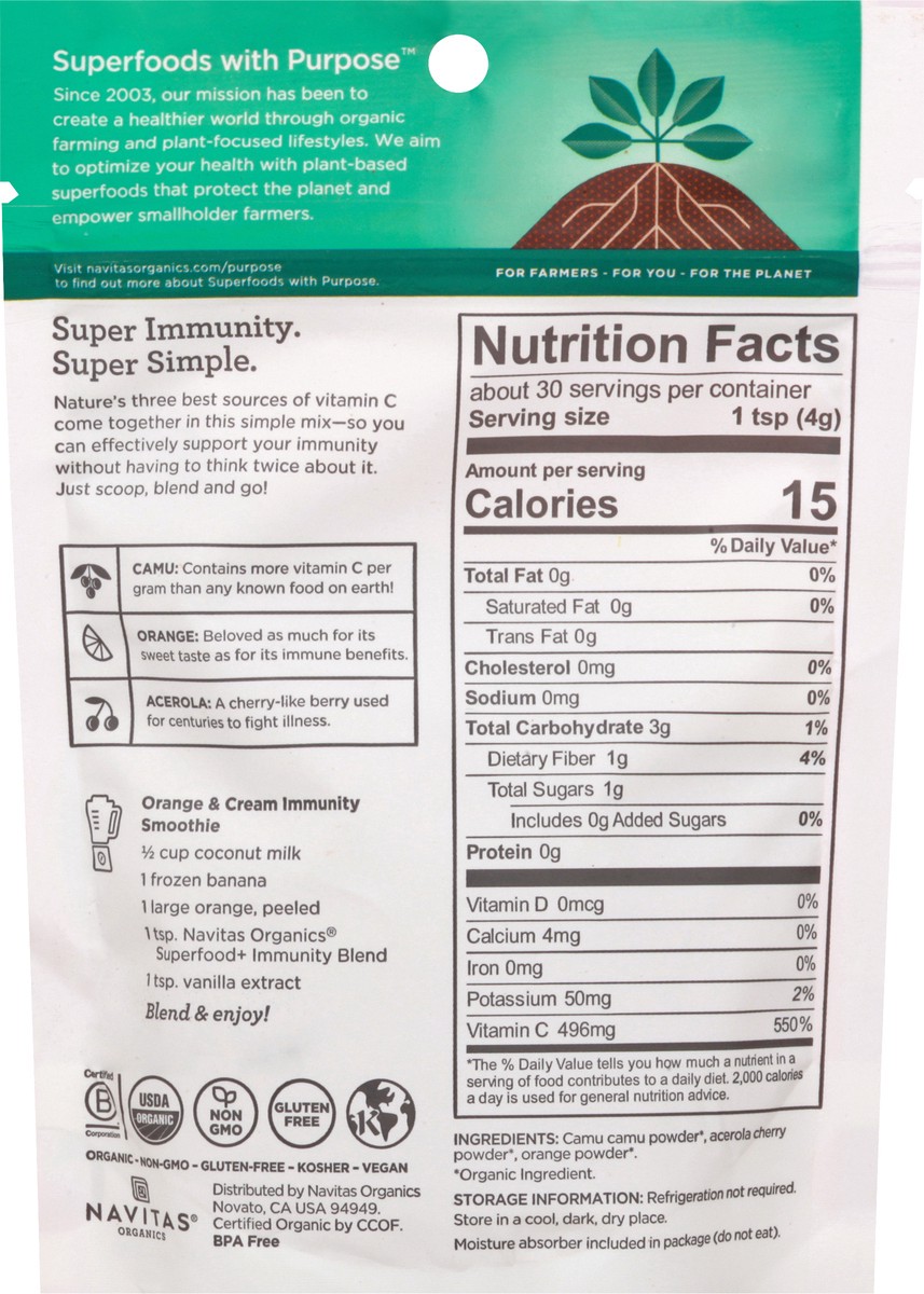 slide 5 of 9, Navitas Superfood Immunity Blend Powder, 4.2 oz