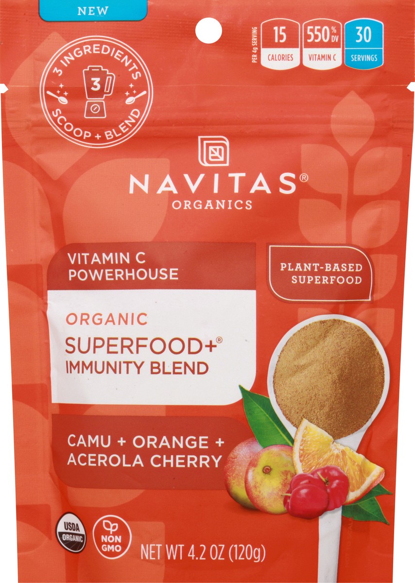 slide 4 of 9, Navitas Superfood Immunity Blend Powder, 4.2 oz