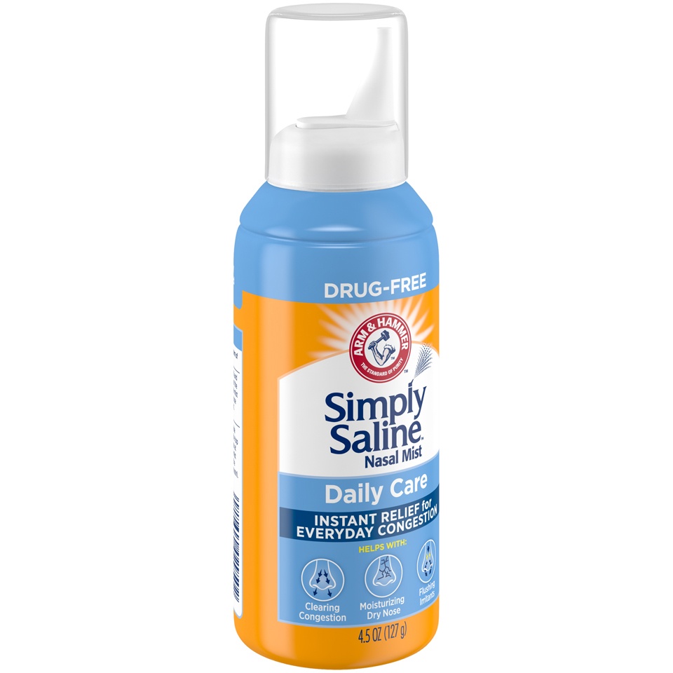 slide 2 of 3, ARM & HAMMER Simply Saline Nasal Relief Spray, 4.25 fl oz