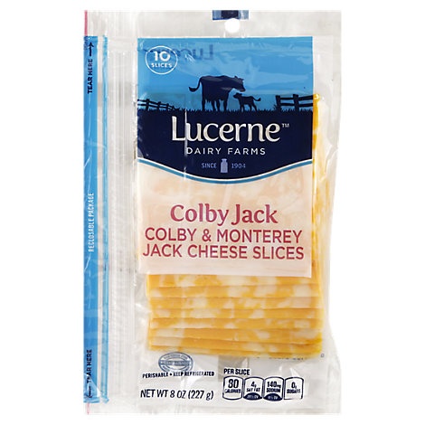 slide 1 of 1, Lucerne Cheese Slices Colby Jack, 10 ct