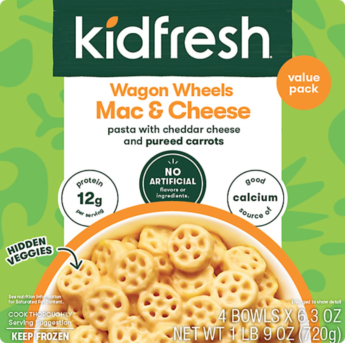 slide 5 of 8, Kidfresh Value Pack Wagon Wheels Mac & Cheese 4 ea, 4 ct