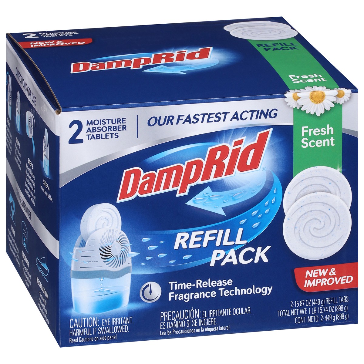 slide 7 of 12, DampRid Tablets Fresh Scent Moisture Absorber Refill Pack 2 - 15.87 oz Refill Tabs, 2 ct