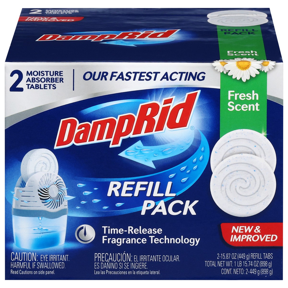 slide 1 of 12, DampRid Tablets Fresh Scent Moisture Absorber Refill Pack 2 - 15.87 oz Refill Tabs, 2 ct