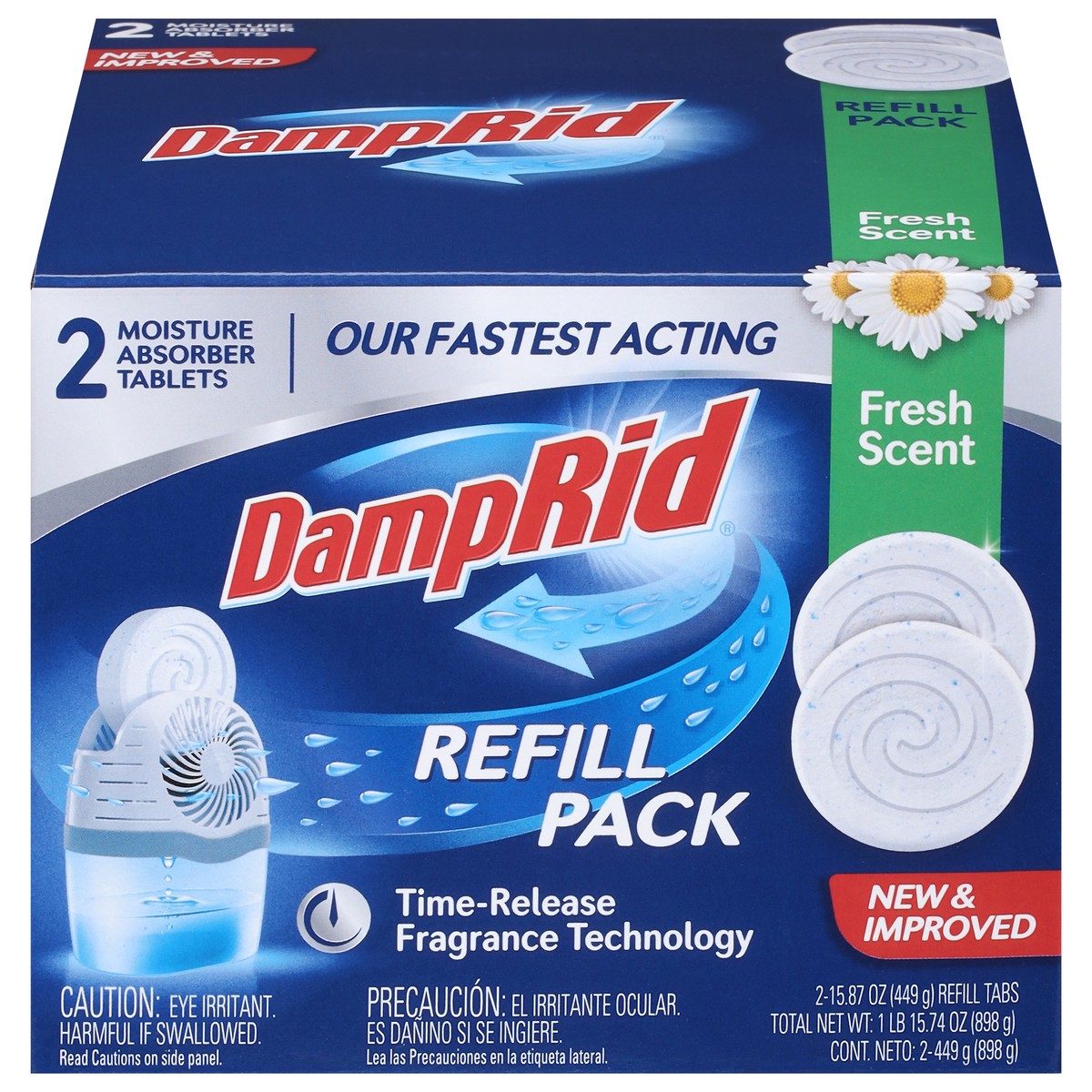 slide 5 of 12, DampRid Tablets Fresh Scent Moisture Absorber Refill Pack 2 - 15.87 oz Refill Tabs, 2 ct