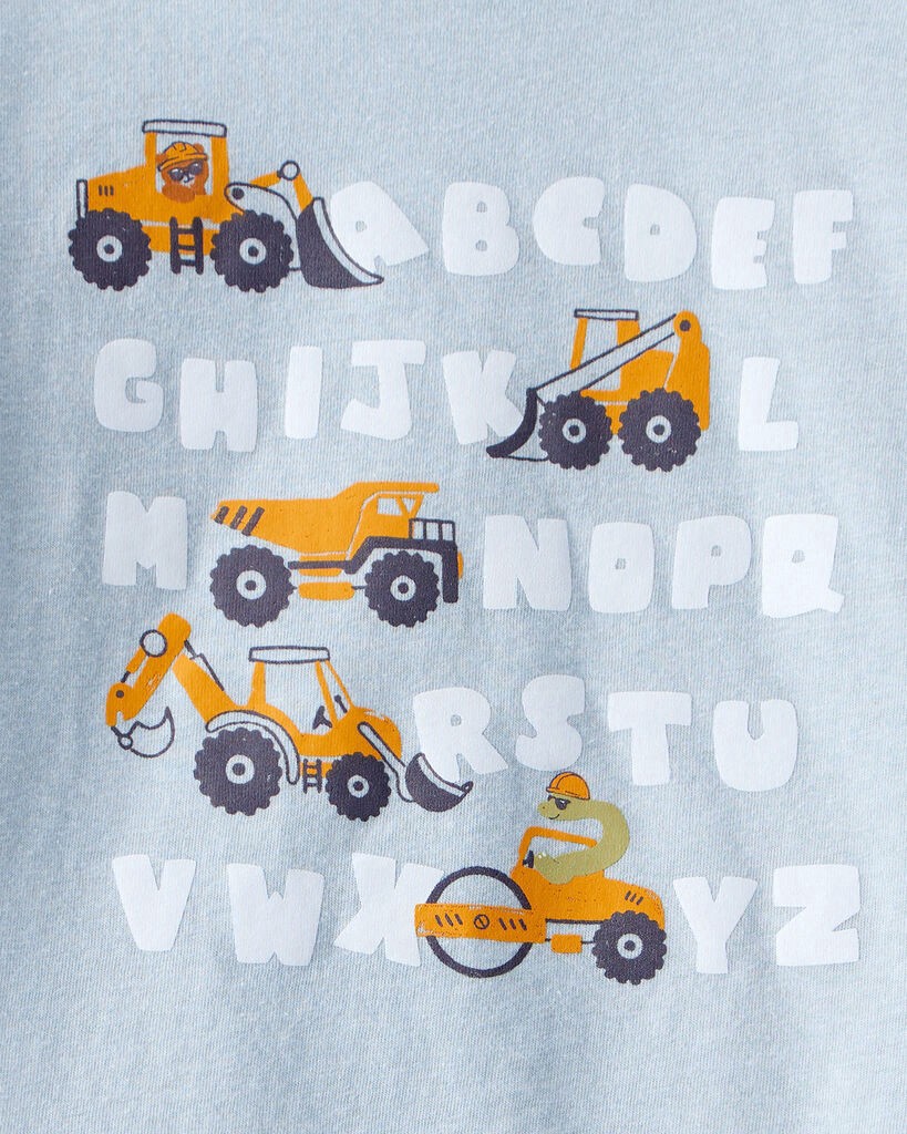 slide 2 of 2, Carter's Toddler Boy Construction Alphabet Long-Sleeve Graphic Tee - Blue Blue 3T, 1 ct