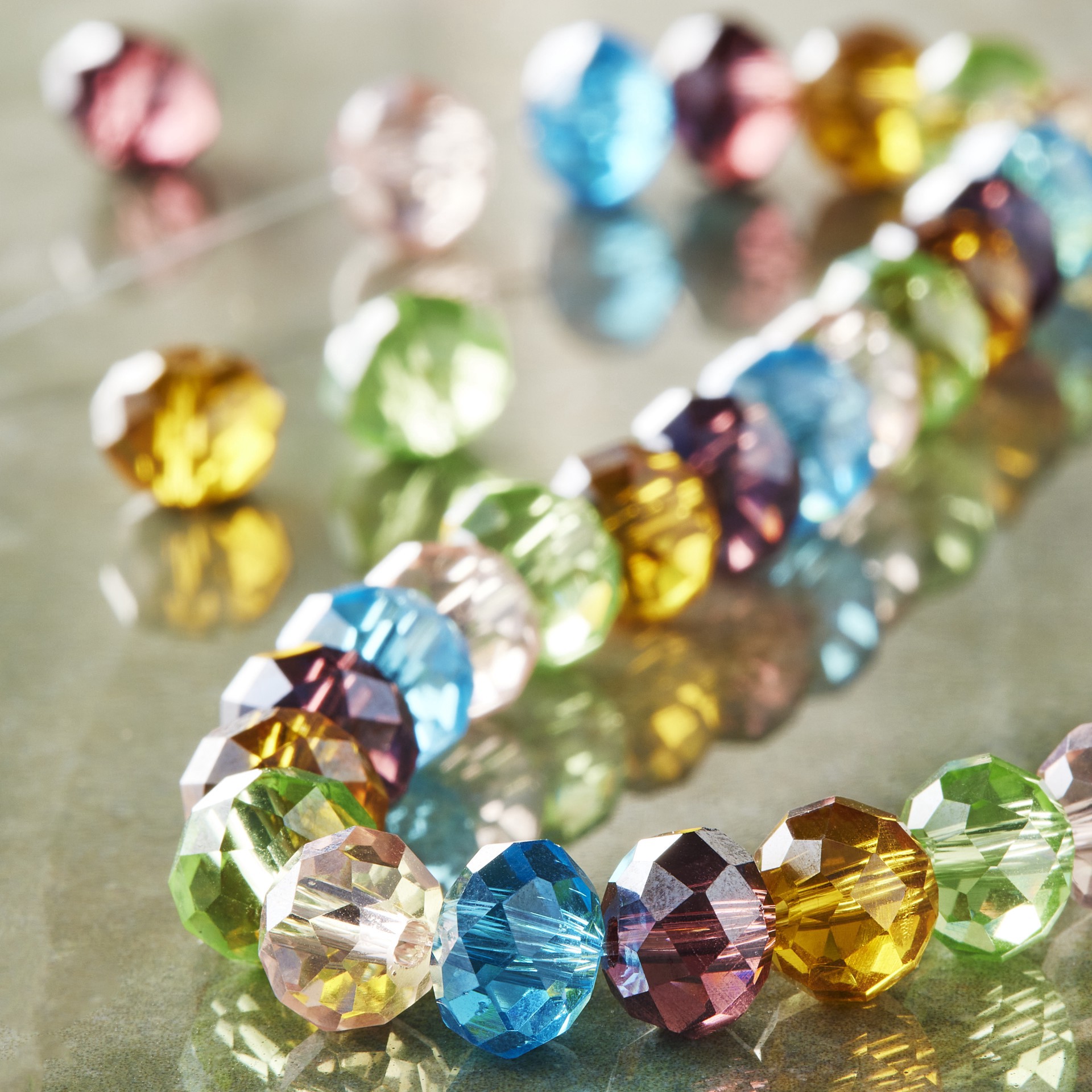 slide 3 of 3, Multicolor Faceted Glass Rondelle Beads, 8mm By Bead Landing, 8mm