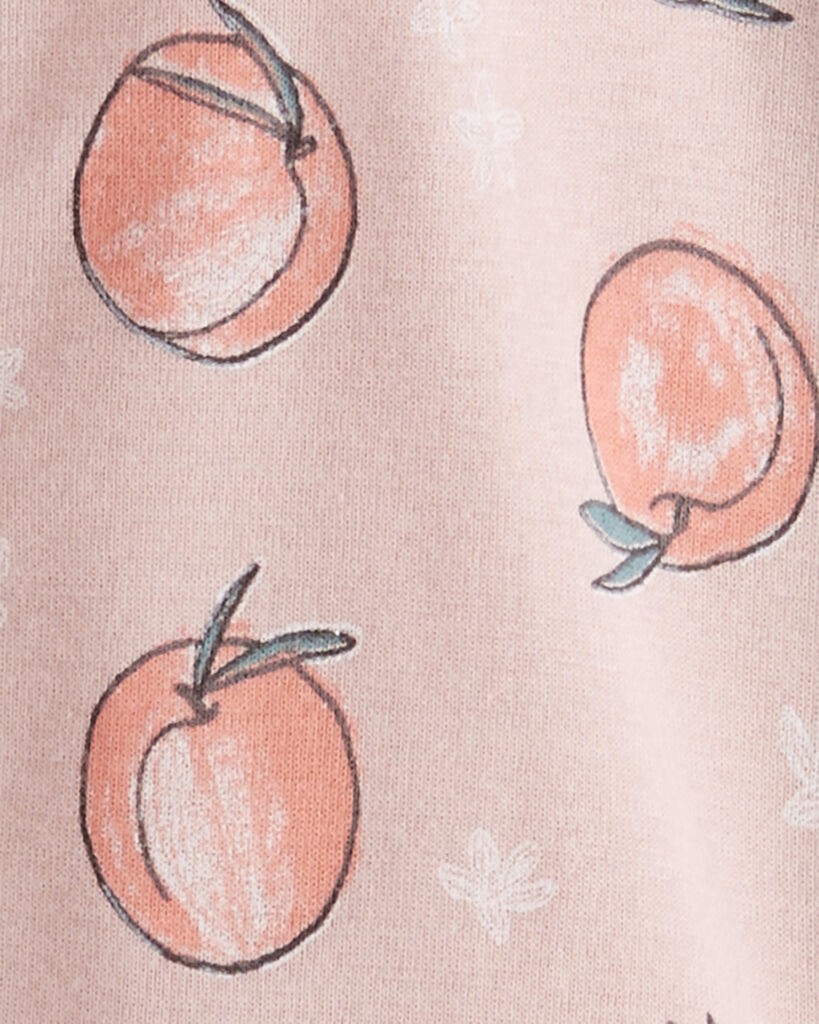 slide 2 of 3, Littleplanet Baby Organic Cotton Sleep & Play Pajamas in Peach Print Peach 3M, 1 ct