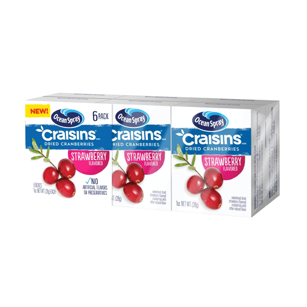 slide 1 of 1, Ocean Spray Craisins Strawberry Flavored /, 6 ct; 1 oz