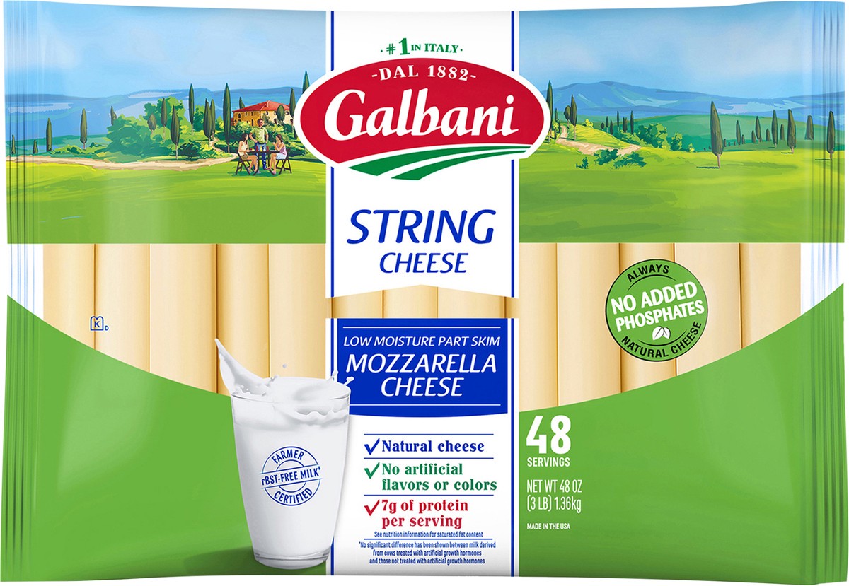 slide 7 of 9, Galbani 48oz Part Skim String Cheese, 48 oz