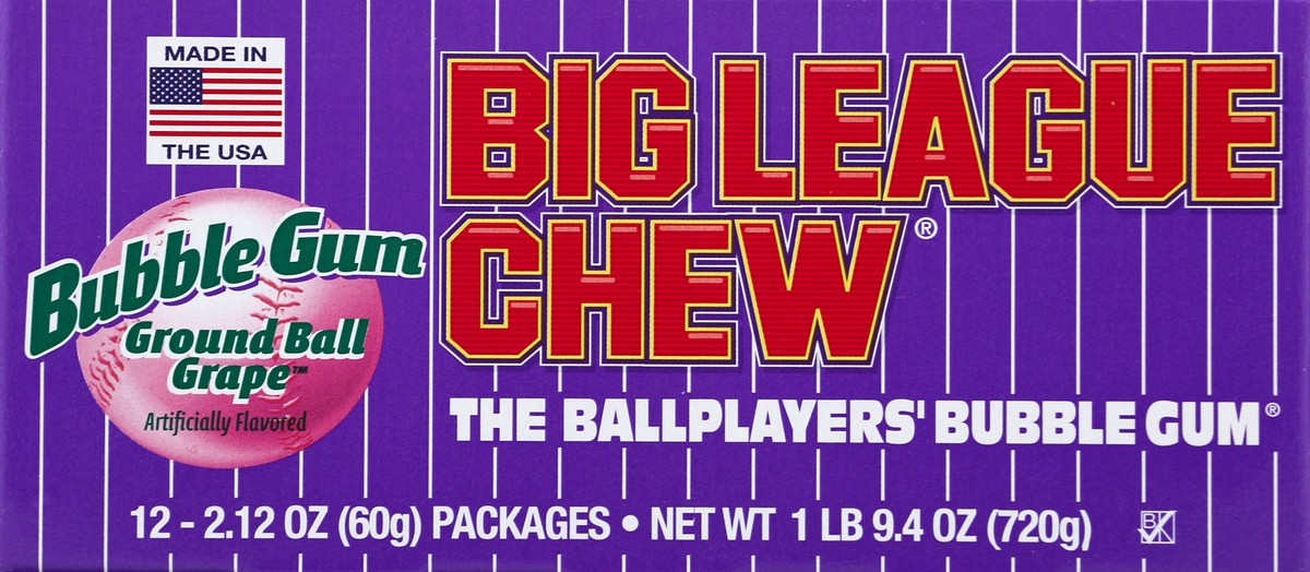 slide 1 of 4, Big League Chew Bubble Gum 12 ea, 12 ct