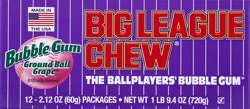 Big League Chew Bubble Gum - 12 ct
