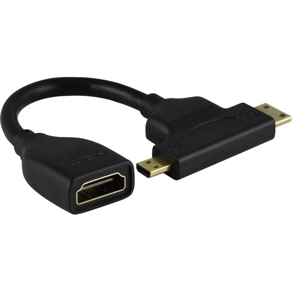 slide 1 of 3, Ativa Hdmi To Mini/Micro Hdmi Pigtail Adapter, Black, 27525, 1 ct